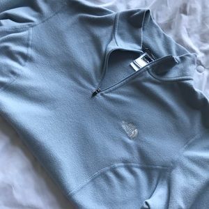 LIGHT BLUE NORTH FACE FLEECE HALF ZIP!!